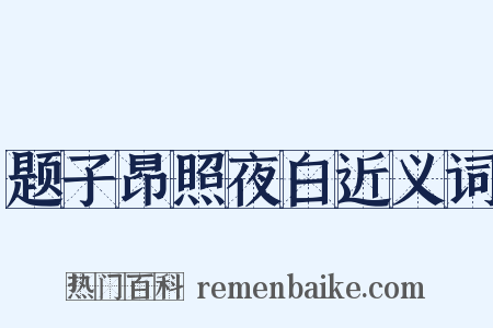 题子昂照夜白近义词是什么意思的图片